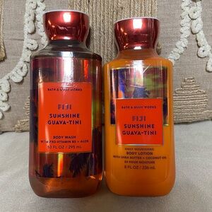 Fiji Sunshine Guava-Tini Bath and Body Works Bundle of Body Wash and Body Lotion